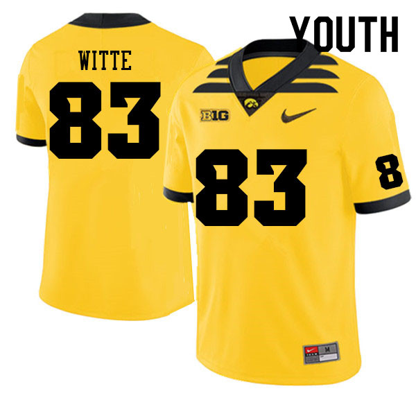 Youth #83 Jameson Witte Iowa Hawkeyes College Football Jerseys Sale-Gold - Click Image to Close